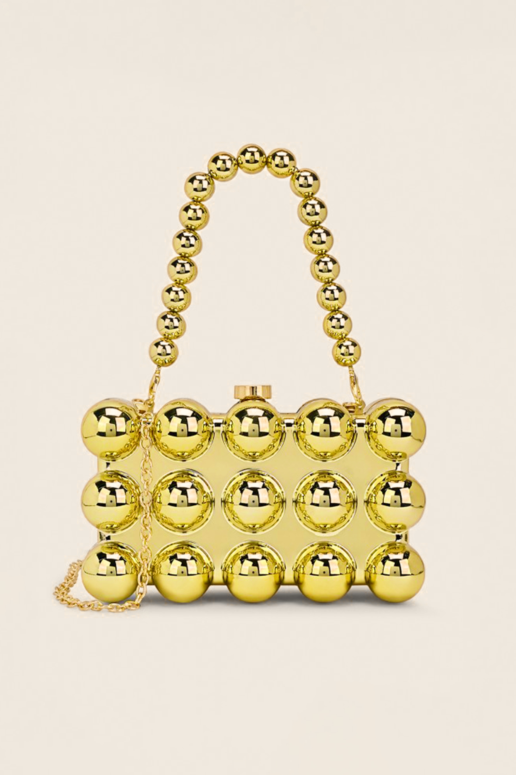 Metal Ball Beaded Clutch Bag